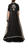 Shop_RI.Ritu Kumar_Black Micro Viscose Velvet Embroidered Sequin Floral Embellished Lehenga Set _at_Aza_Fashions