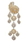 Rohita_Gold Plated Danglers With Pear Head_Online_at_Aza_Fashions