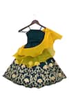 Shop_Fayon Kids_Yellow Cotton, Silk, Organza Beads Gota Pati Embroidered Lehenga Set  _at_Aza_Fashions