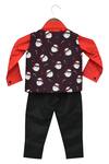 Shop_Fayon Kids_Black Printed Waist Coat With Shirt And Pant _at_Aza_Fashions
