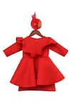 Shop_FAYON KIDS_Red Ruffle Sequin Bow Dress _at_Aza_Fashions