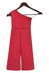 Shop_Fayon Kids_Black Lycra One Shoulder Printed Jumpsuit  _at_Aza_Fashions