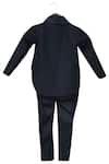 Shop_Fayon Kids_Blue Polyester, Cotton, Viscose Tuxedo Set With Waist Coat _at_Aza_Fashions