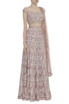 Ayushi Bhasin_Pink Floral Jaal Embroidered Lehenga Set_Online_at_Aza_Fashions