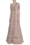Buy_Ayushi Bhasin_Pink Hand Embroidered Off Shoulder Blouse And Lehenga Set_Online_at_Aza_Fashions