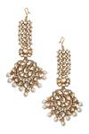 Buy_Anjali Jain_Gold Plated Kundan Hair Chain Earrings_at_Aza_Fashions