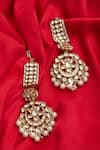 Buy_Anjali Jain_Gold Plated Kundan Hair Chain Earrings_Online_at_Aza_Fashions