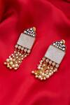 Buy_Anjali Jain_Carved Kundan Fringe Earrings_Online_at_Aza_Fashions