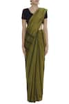 Buy_Akaaro_Green Silk Stripe Saree _Online_at_Aza_Fashions