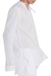 Son Of A Noble Snob White Linen Loop Hole Buttons Cuff Sleeve Short Kurta Online at Aza Fashions Son Of A Noble Snob_White Linen Loop Hole Buttons Cuff Sleeve Short Kurta_Online_at_Aza_Fashions