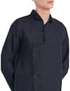 Shop_Son of A Noble Snob_Blue Overlap Style Collared Shirt_Online_at_Aza_Fashions