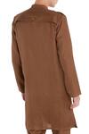 Shop_Son Of A Noble Snob_Brown Linen Button Front Round Neckline Long Shacket_at_Aza_Fashions