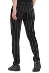 Shop_Son Of A Noble Snob_Black Cotton Pattern Printed Stripe Trouser Pant_at_Aza_Fashions