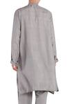 Shop_Son of A Noble Snob_Grey Asymmetric Kurta Set_at_Aza_Fashions