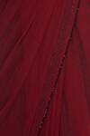 Arpan Vohra_Wine Tulle Halter Embellished Saree With Blouse _at_Aza_Fashions