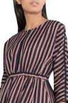 Anomaly_Black Striped Midi Dress_Online_at_Aza_Fashions