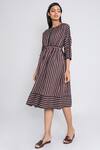 Buy_Anomaly_Black Striped Midi Dress_at_Aza_Fashions