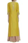 Shop_Kritika Dawar_Yellow Kurta-chanderi Embroidered Zari Kurta Lehenga Set _at_Aza_Fashions