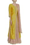 Kritika Dawar_Yellow Kurta-chanderi Embroidered Zari Kurta Lehenga Set _Online_at_Aza_Fashions