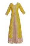 Buy_Kritika Dawar_Yellow Kurta-chanderi Embroidered Zari Kurta Lehenga Set _Online_at_Aza_Fashions