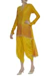 Buy_Jajobaa_Yellow Embroidered Kurta With Dhoti Pant_at_Aza_Fashions