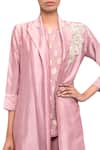 Asha Gautam_Pink Kurta With Palazzo And Embroidered Jacket_Online_at_Aza_Fashions