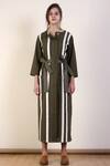 Buy_Munkee See Munkee Doo_Green Stripe Belt Dress_Online_at_Aza_Fashions