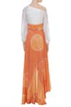 Shop_Vedika M_White Silk Asymmetric Printed Dress _at_Aza_Fashions