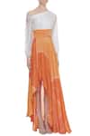 Vedika M_White Silk Asymmetric Printed Dress _Online_at_Aza_Fashions