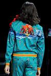 Shop_MR. Ajay Kumar_Blue Cotton Satin, Lycra Ocean Fish Printed Bomber Jacket _at_Aza_Fashions