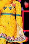 Buy_Mr. Ajay Kumar_Yellow Printed Cut-out Sleeves Short Dress  _Online_at_Aza_Fashions