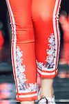 MR. Ajay Kumar_Red Embroidered Floral Printed Pants  _Online_at_Aza_Fashions