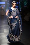 Buy_Anushree Reddy_Blue Embroidered Saree With Blouse_at_Aza_Fashions