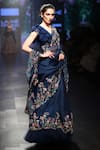 Anushree Reddy_Blue Embroidered Saree With Blouse_Online_at_Aza_Fashions