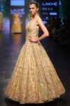 Anushree Reddy_Yellow Embroidered Anarkali Gown_Online_at_Aza_Fashions