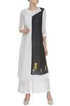 Buy_Desert Shine By Sulochana Jangir_White Silk Chanderi Embroidery Resham Thread Collar Panel Kurta_at_Aza_Fashions