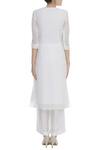 Shop_Desert Shine By Sulochana Jangir_White Silk Chanderi Embroidery Resham Thread Collar Panel Kurta_at_Aza_Fashions