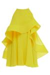 Shop_Gauri & Nainika_Yellow Viscose Georgette Ruffle Trapeze Dress _Online_at_Aza_Fashions