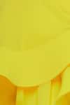 Gauri & Nainika_Yellow Viscose Georgette Ruffle Trapeze Dress _at_Aza_Fashions