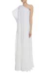 Buy_Gauri & Nainika_White One Shoulder Gown _Online_at_Aza_Fashions
