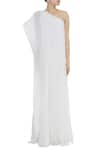 Shop_Gauri & Nainika_White One Shoulder Gown _Online_at_Aza_Fashions