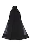 Shop_Gauri & Nainika_Black Viscose Georgette High Neck Sleeveless Dress _Online_at_Aza_Fashions