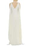 Shop_Gauri & Nainika_White Viscose Georgette Layered Side Draped Jumpsuit _at_Aza_Fashions