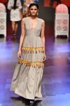 Shop_Rara Avis_Grey Tassel Detail Tiered Maxi Dress_at_Aza_Fashions