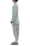 Buy_Bohame_Green Cotton Rayon Tie Up Short Kurta _Online_at_Aza_Fashions