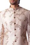 Shop_Kommal Sood_Peach Embroidered Sherwani Set_Online_at_Aza_Fashions