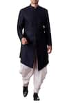 Buy_Kommal Sood_Blue Terry-rayon Sherwani Dhoti Pant Set  _at_Aza_Fashions