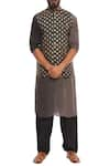 Buy_Masaba_Black Ombre Kurta With Kalash Motif Bundi And Salwar Pants_at_Aza_Fashions