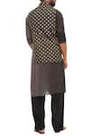 Shop_Masaba_Black Ombre Kurta With Kalash Motif Bundi And Salwar Pants_at_Aza_Fashions