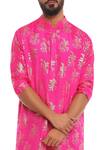 Shop_Masaba_Pink Tropical Banana Sapling Motif Print Kurta_Online_at_Aza_Fashions
